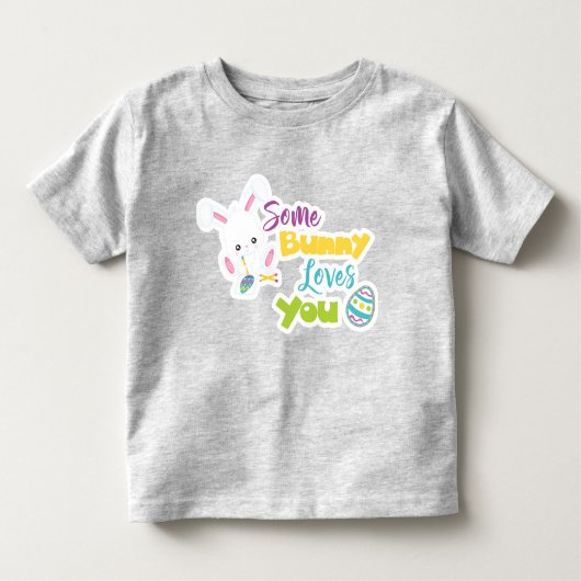KUW ENKELE BUNNY HOUDT VAN U MET EENVOUDIGERE EIER KINDER SHIRTS (Voorkant)