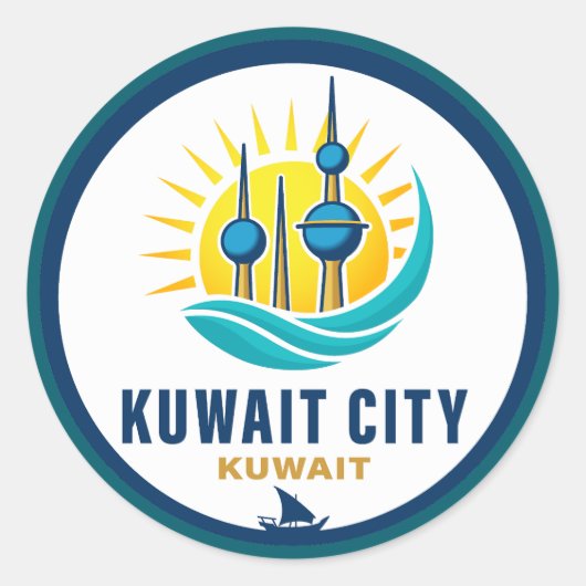 Kuwait City Kuwait Middle East Ronde Sticker (Voorkant)