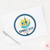 Kuwait City Kuwait Middle East Ronde Sticker (Envelop)