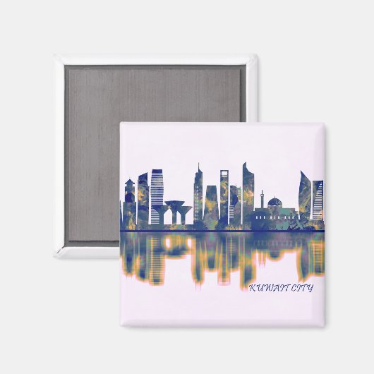 Kuwait City Skyline Magneet (Voorkant / Achterkant)