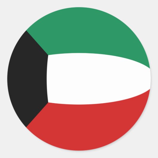 Kuwait Fisheye Vlag Sticker (Voorkant)