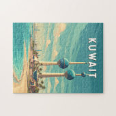 Kuwait Illustratie Reis Kunst Vintage Legpuzzel (Horizontaal)