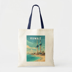 Kuwait Illustratie Reis Kunst Vintage Tote Bag