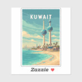Kuwait Illustration Travel Art Vintage Sticker (Vel)