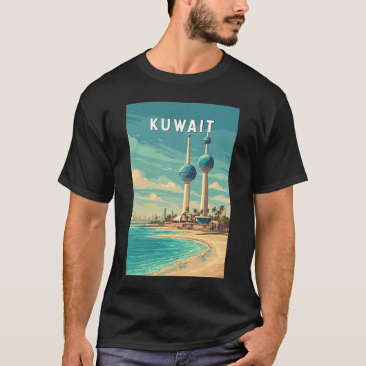 Kuwait Illustration Travel Art Vintage T-shirt (Voorkant)