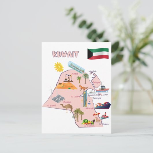 Kuwait kaart bestemmingen Bezienswaardigheden toer (Staand voorkant)