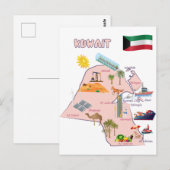Kuwait kaart bestemmingen Bezienswaardigheden toer (Voorkant / Achterkant)