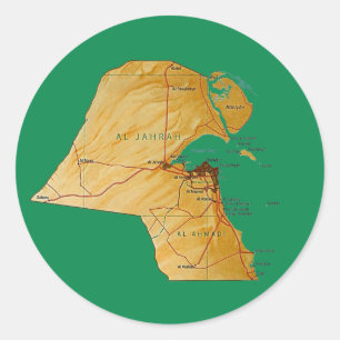 Kuwait Kaart Sticker