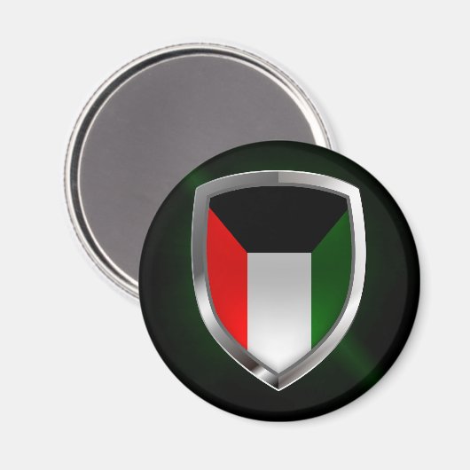 Kuwait Metallic Emblem Magneet (Voorkant / Achterkant)