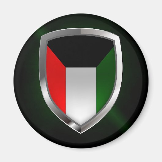 Kuwait Metallic Emblem Magneet (Voorkant)
