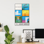 Kuwait Reisposter Print Midden-Oosterse Luchtvaart (Thuiskantoor)