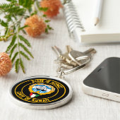 Kuwait Ronde Embleem Sleutelhanger (Zijkant)
