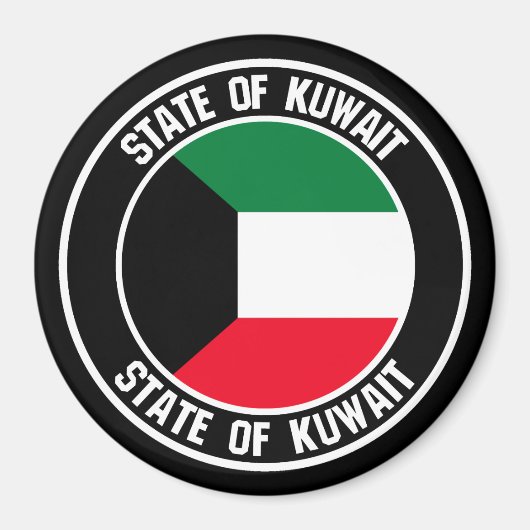 Kuwait Round Emblem Magneet (Voorkant)