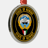 Kuwait Round Emblem Metalen Ornament (Rechts)