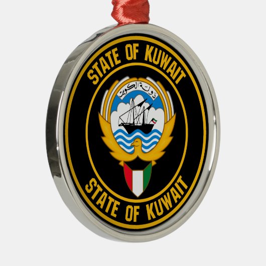 Kuwait Round Emblem Metalen Ornament (Rechts)