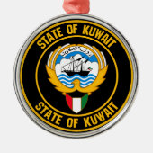Kuwait Round Emblem Metalen Ornament (Voorkant)