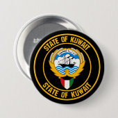 Kuwait Round Emblem Ronde Button 7,6 Cm (Voorkant /achterkant)