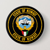 Kuwait Round Emblem Ronde Button 7,6 Cm (Voorkant)