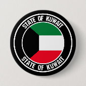 Kuwait Round Emblem Ronde Button 7,6 Cm (Voorkant)