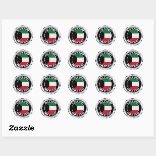 Kuwait Round Emblem Ronde Sticker (Vel)