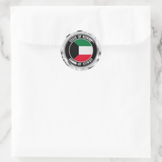 Kuwait Round Emblem Ronde Sticker (Tas)