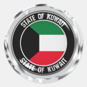 Kuwait Round Emblem Ronde Sticker (Voorkant)