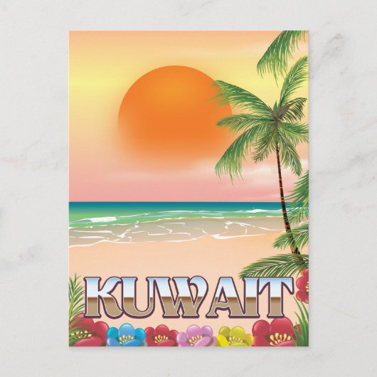 Kuwait strand reisposter briefkaart (Voorkant)