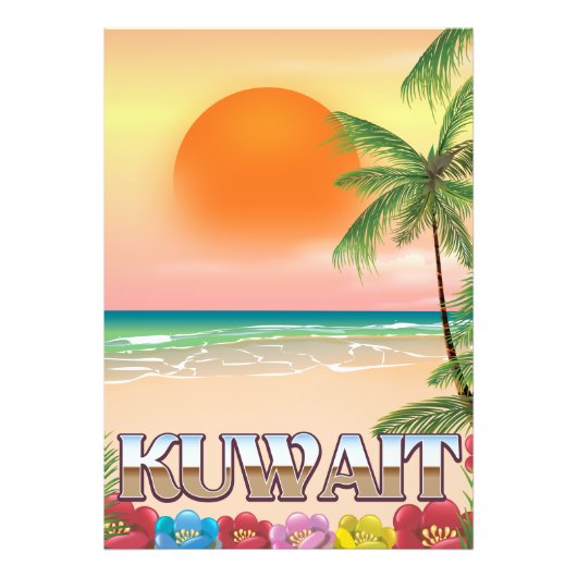 Kuwait strand reisposter foto afdruk (Voorkant)