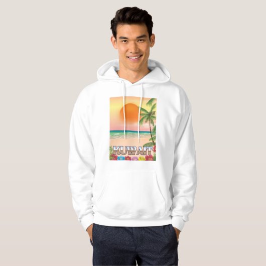 kuwait strand reisposter hoodie (Voorkant volledig)