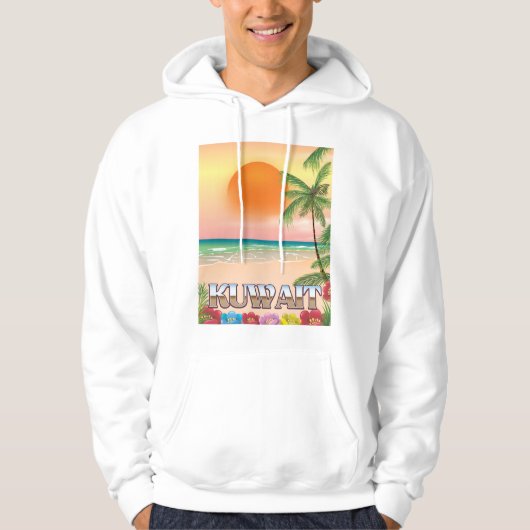 kuwait strand reisposter hoodie (Voorkant)