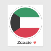 Kuwait Vlag Ronde Sticker (Vel)