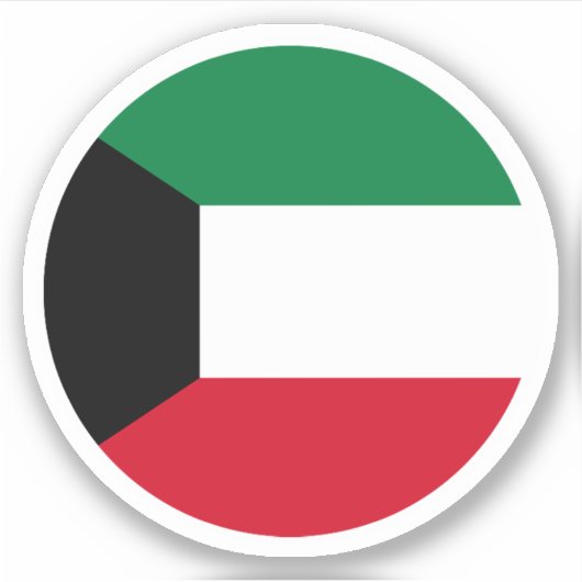 Kuwait Vlag Ronde Sticker (Voorkant)
