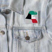 Kuwait Vlagkaart Vierkante Button 5,1 Cm (In situ)