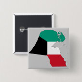 Kuwait Vlagkaart Vierkante Button 5,1 Cm (Voorkant /achterkant)
