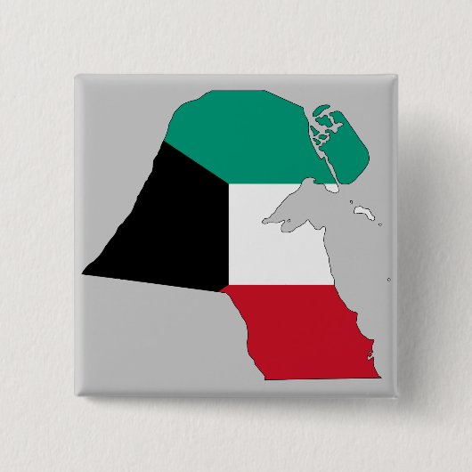 Kuwait Vlagkaart Vierkante Button 5,1 Cm (Voorkant)