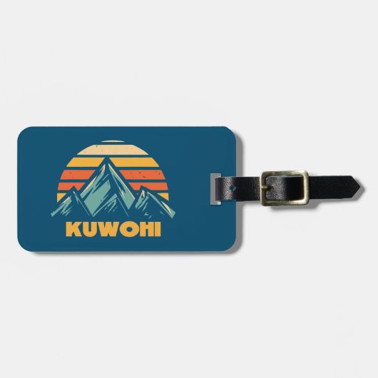 Kuwohi North Carolina Tennessee Retro Turquoise Bagagelabel (Voorkant horizontaal)