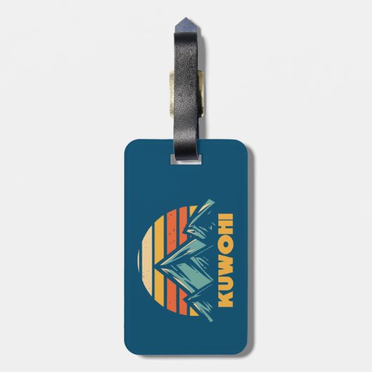 Kuwohi North Carolina Tennessee Retro Turquoise Bagagelabel (Achterkant verticaal)