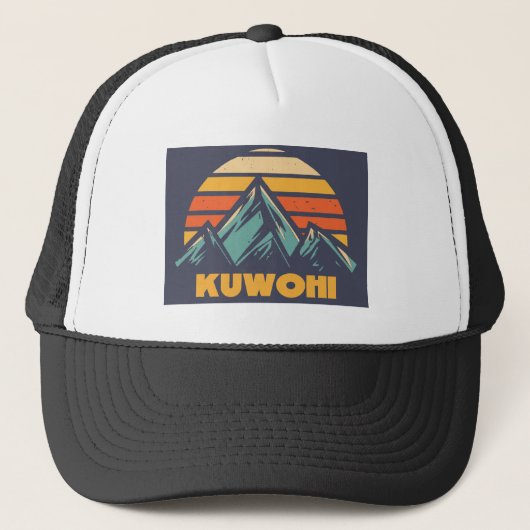 Kuwohi North Carolina Tennessee Retro Turquoise Trucker Pet (Voorkant)