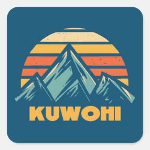 Kuwohi North Carolina Tennessee Retro Turquoise Vierkante Sticker