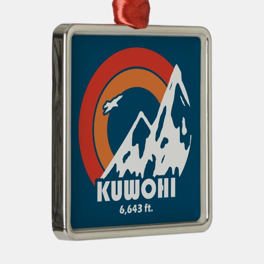 Kuwohi North Carolina Tennessee Sun Eagle Metalen Ornament (Rechts)