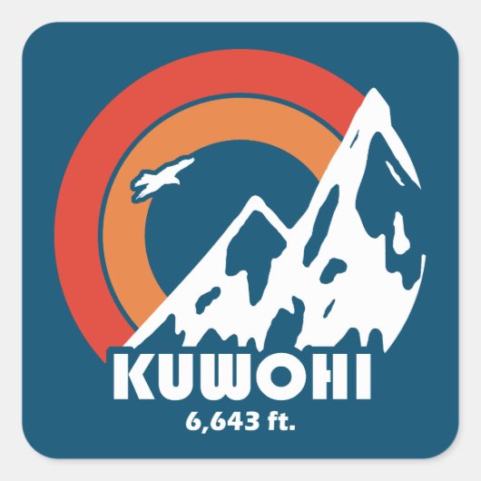 Kuwohi North Carolina Tennessee Sun Eagle Vierkante Sticker (Voorkant)