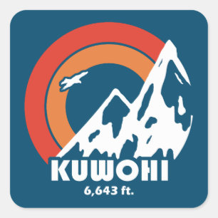 Kuwohi North Carolina Tennessee Sun Eagle Vierkante Sticker