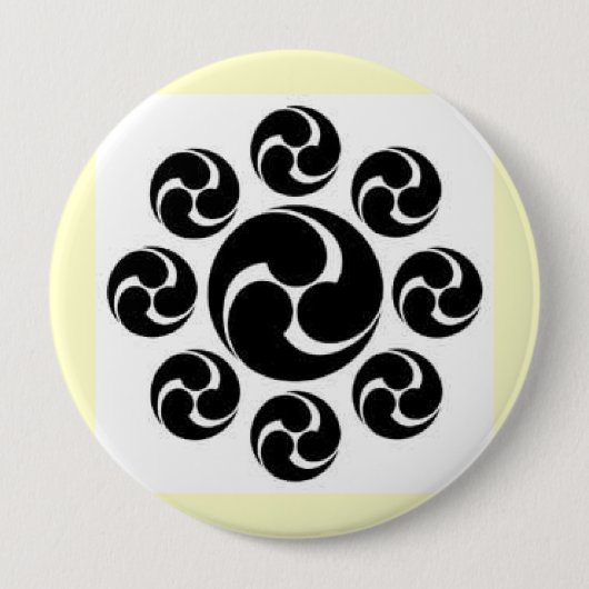 Kuyo Tomoe, Japan Ronde Button 4,0 Cm (Voorkant)