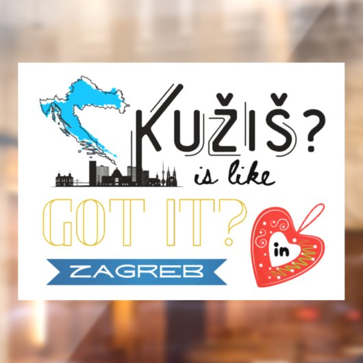 Kužiš? Zagreb Kroatië Raamsticker (Vel 2)