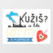 Kužiš? Zagreb Kroatië Raamsticker (Vel)