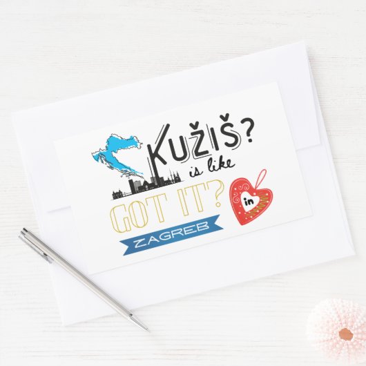 Kužiš? Zagreb Kroatië Rechthoekige Sticker (Envelop)