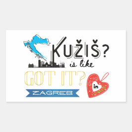 Kužiš? Zagreb Kroatië Rechthoekige Sticker