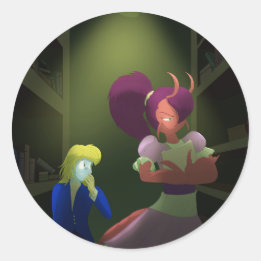 Kuzoura en Crayfish Girl Ronde Sticker