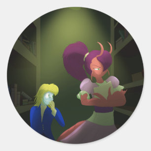 Kuzoura en Crayfish Girl Ronde Sticker