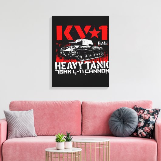 KV-1 zware sovjettank Canvas Afdruk (Insitu (Woonkamer))